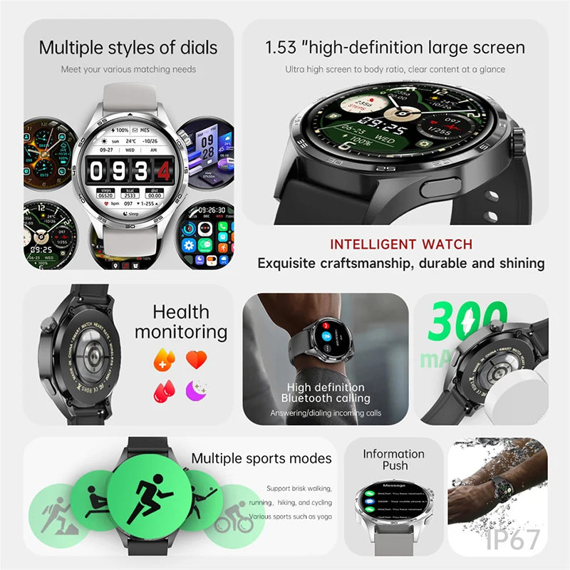 HUAWEI GT5 Pro Men's Smart Watch with GPS, NFC, 360x360 AMOLED Display, Heart Rate Monitoring, Bluetooth Calling, IP67 Waterproof, 2024 Model