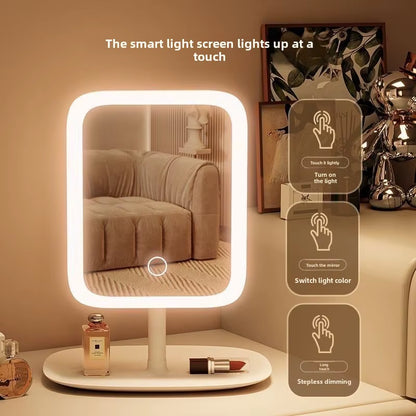 LED Makeup Mirror with Light – Portable Desktop Vanity Mirror for Home & Dorm Use