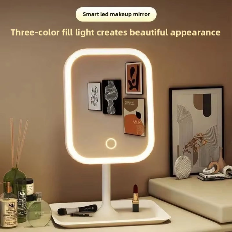 LED Makeup Mirror with Light – Portable Desktop Vanity Mirror for Home & Dorm Use