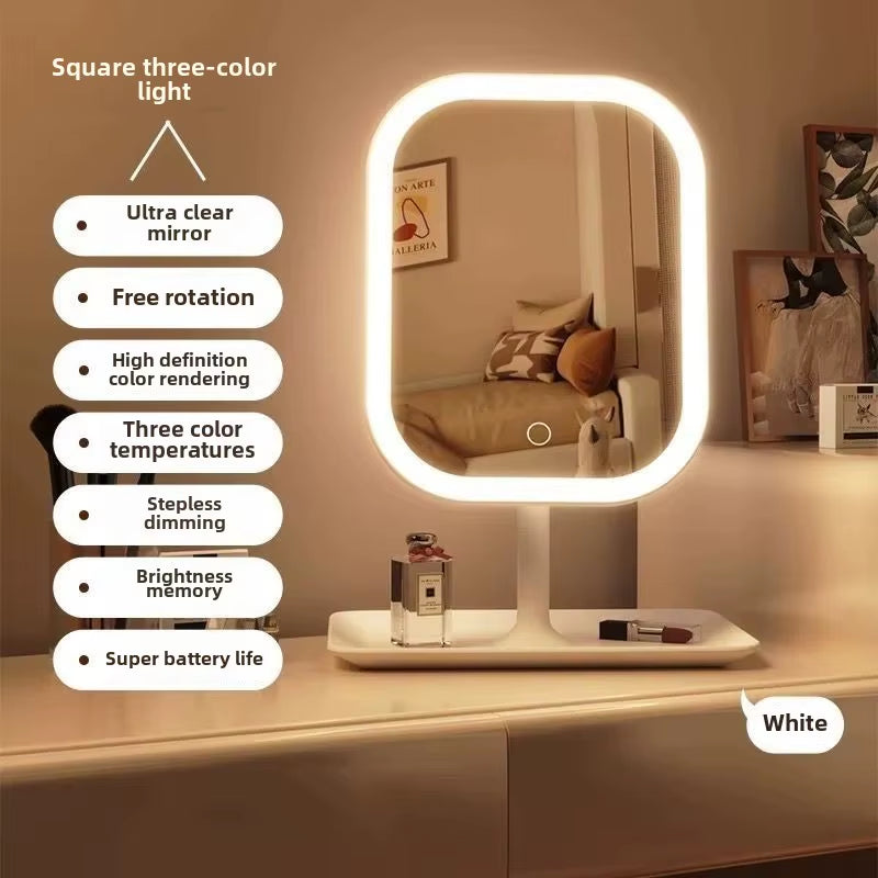 LED Makeup Mirror with Light – Portable Desktop Vanity Mirror for Home & Dorm Use