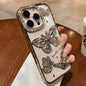 Diamond Butterfly Phone Case – Transparent Soft Cover for iPhone 13 to 16 Pro Max