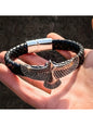 Braided Leather Eagle Bracelet – Men’s Vintage Style with Magnetic Clasp