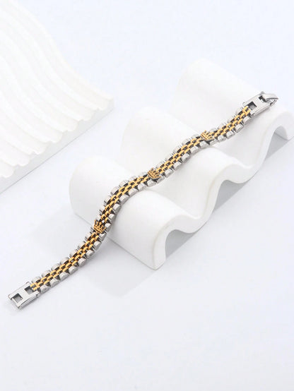 Stainless Steel Bracelet – Minimalist Three-Crown Design