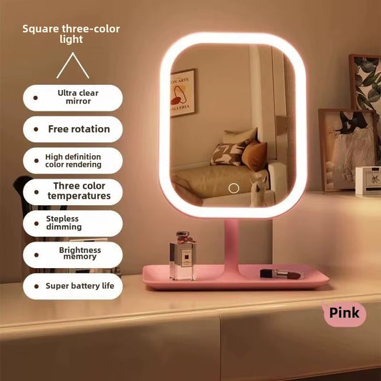 LED Makeup Mirror with Light – Portable Desktop Vanity Mirror for Home & Dorm Use