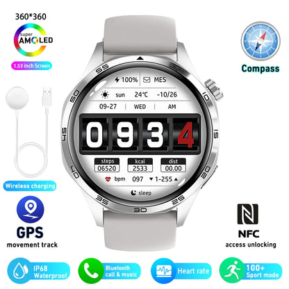 HUAWEI GT5 Pro Men's Smart Watch with GPS, NFC, 360x360 AMOLED Display, Heart Rate Monitoring, Bluetooth Calling, IP67 Waterproof, 2024 Model