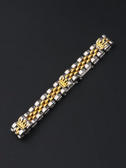 Stainless Steel Bracelet – Minimalist Three-Crown Design
